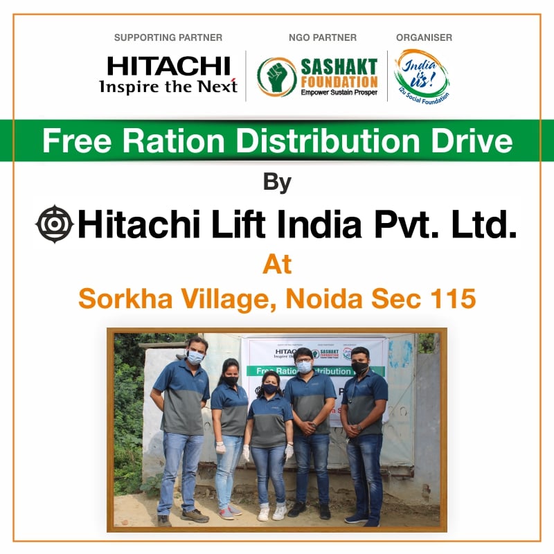 Free Ration Distribution Drive by Hitachi Lift India Pvt. Ltd.